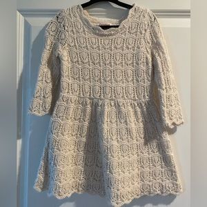 Cat & Jack crochet dress cream with sparkle - 3T